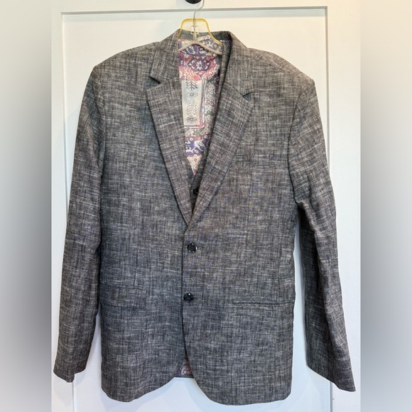 Bespoke men’s grey linen three-piece suit
